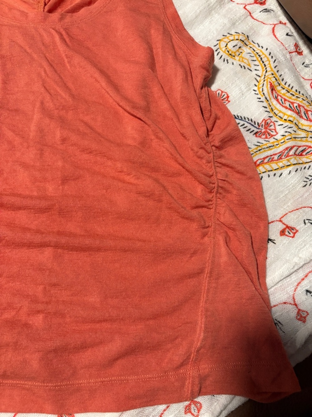 Athleta Rust Orange V-Neck Tank with Side Ruching - Picture 2 of 3